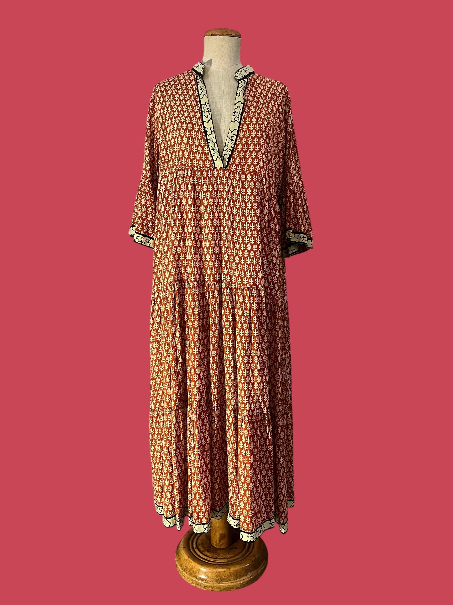 Cotton long dress, ethnic design