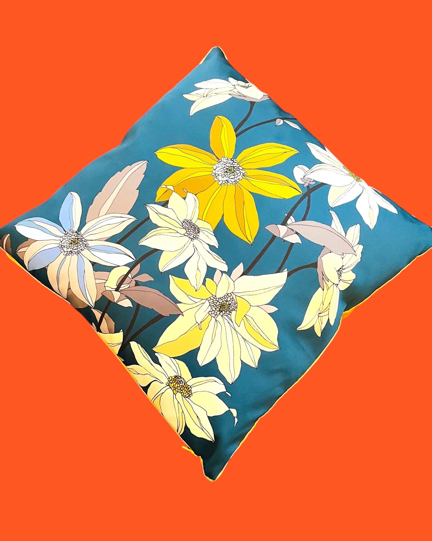 Flower satin cushion 40cm x 40cm