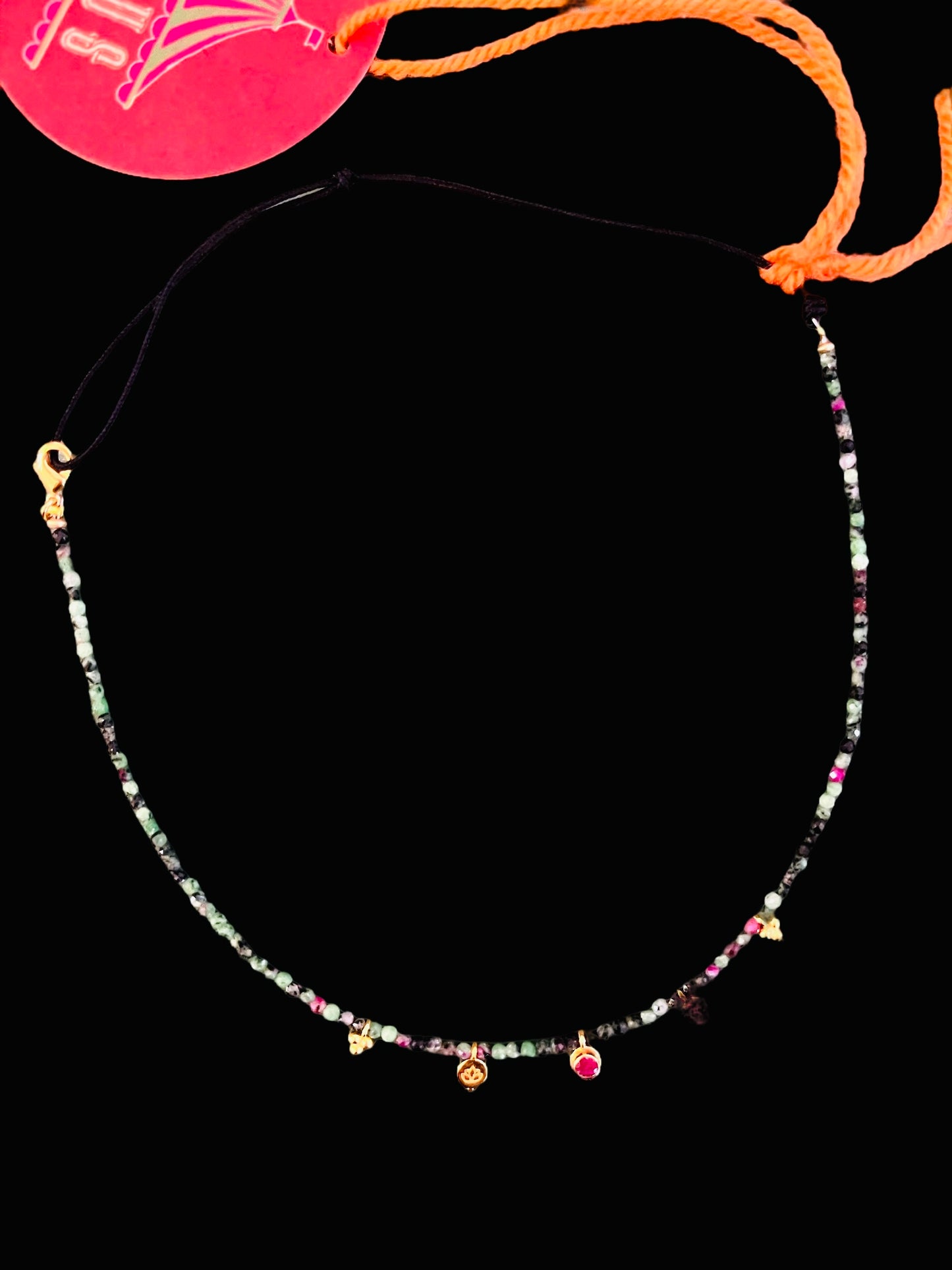 Quartz and brass/gold necklace