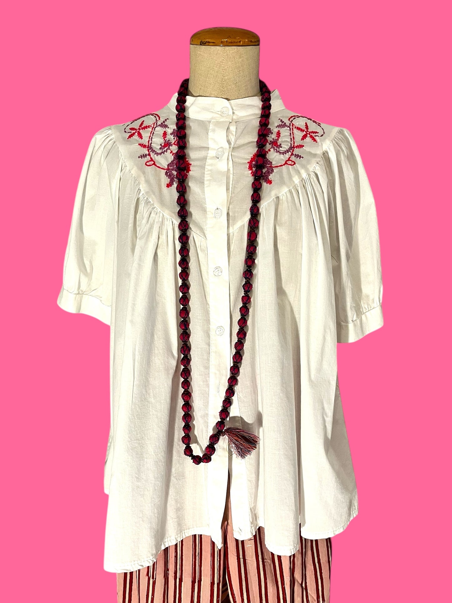 Cotton shirt, embroidered