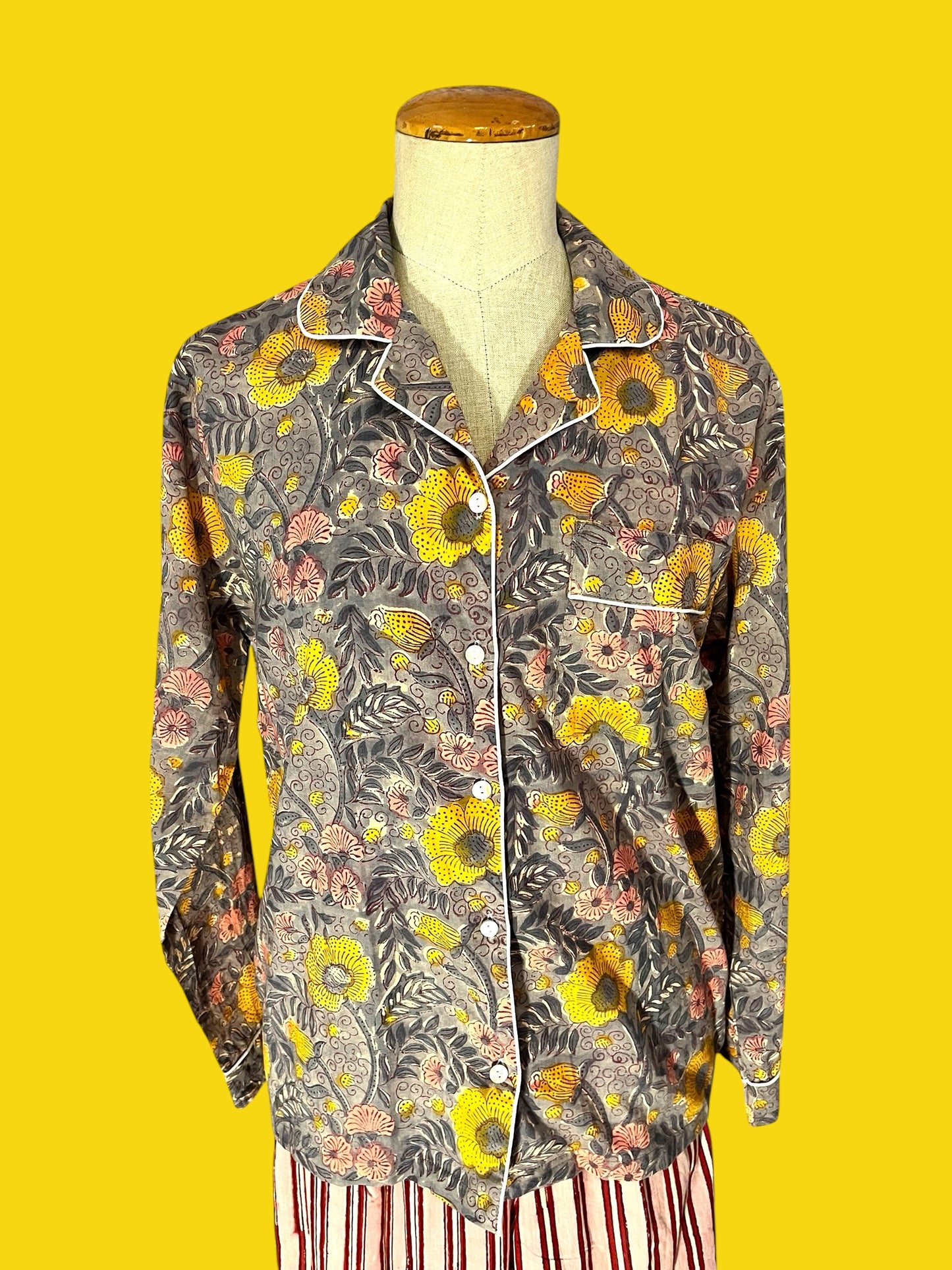 Block print floral shirt