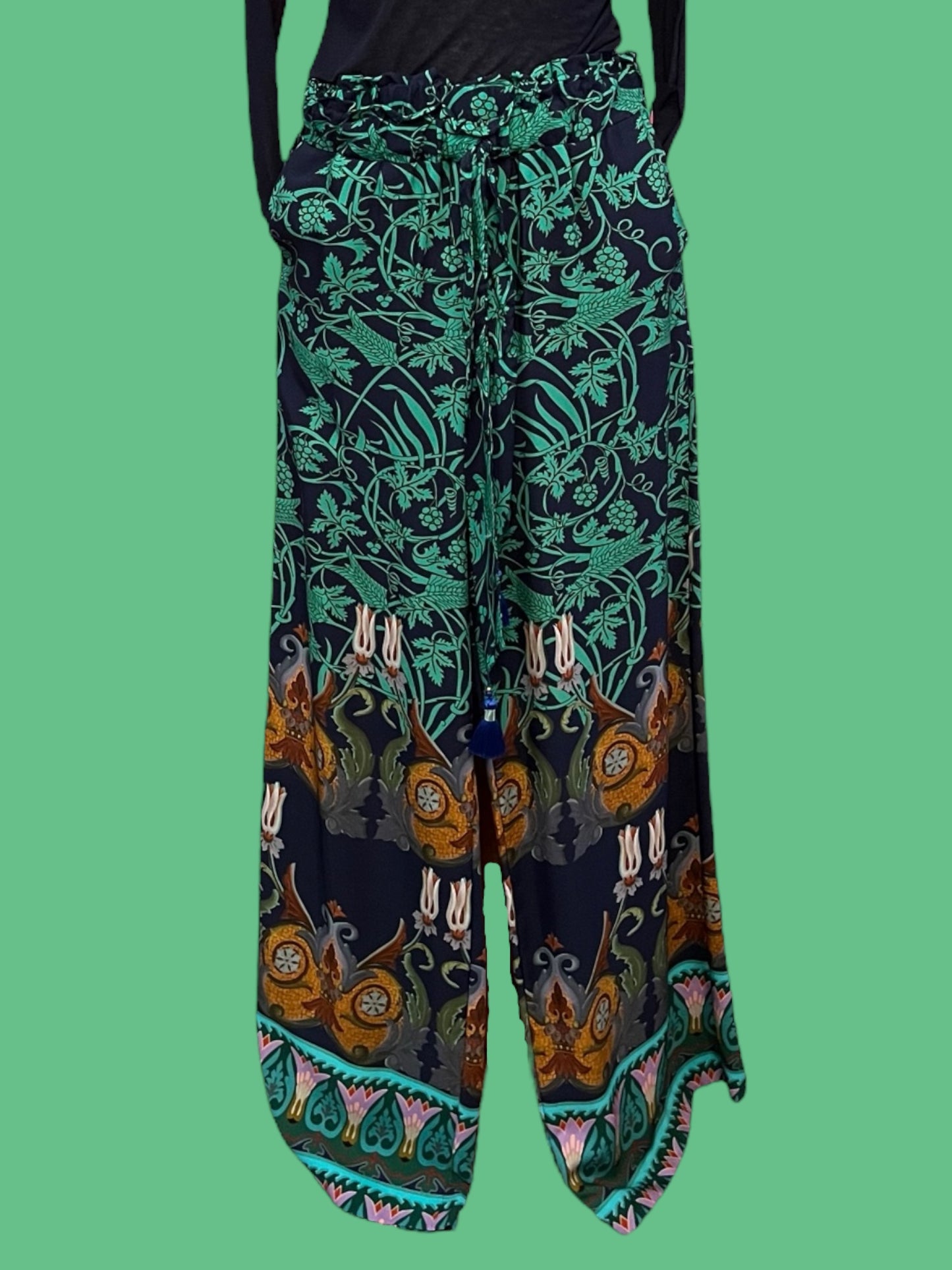 Pants, printed viscose