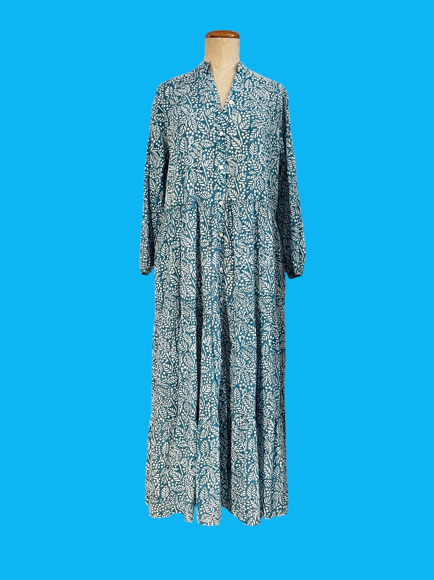 Light blue block print dress