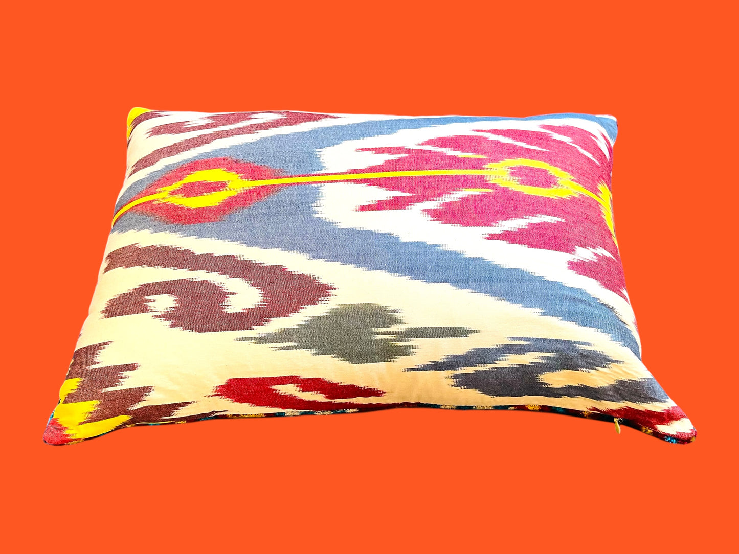 Ikat silk and velvet cushions (40cm x 40cm) (60cm x 30cm)