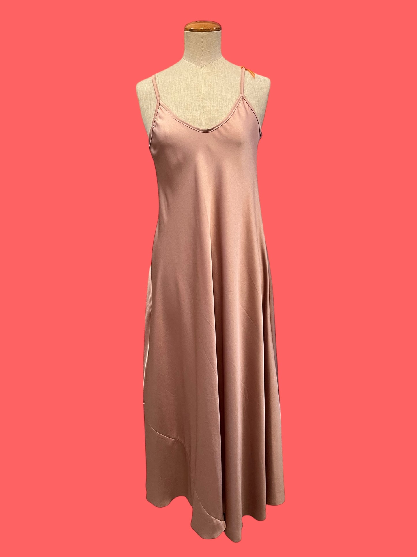 Long viscose printed Kimono and satin sleeveless dress