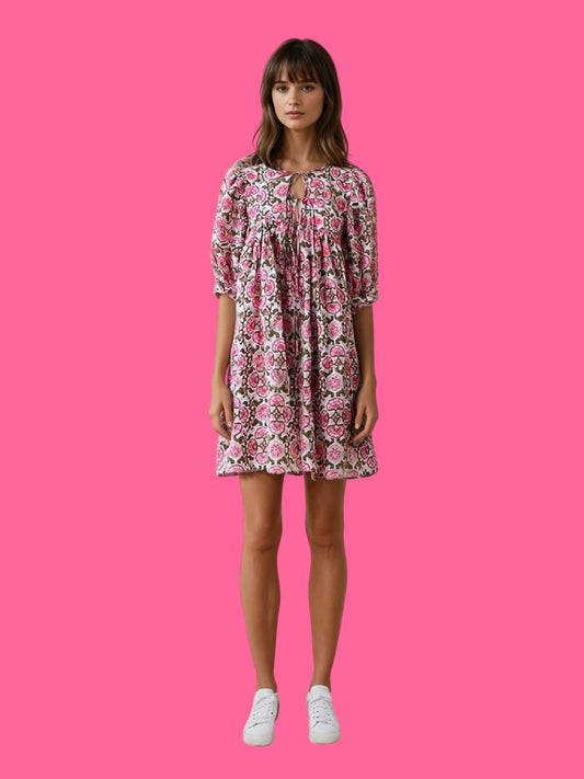Cotton block print dress