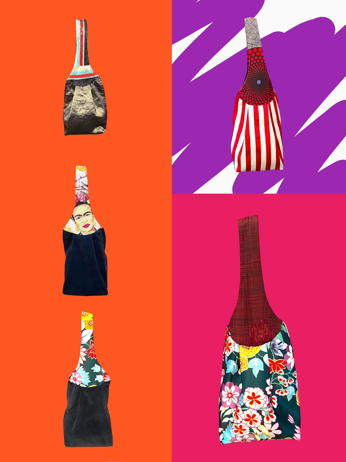 Unique hand made fabric bags