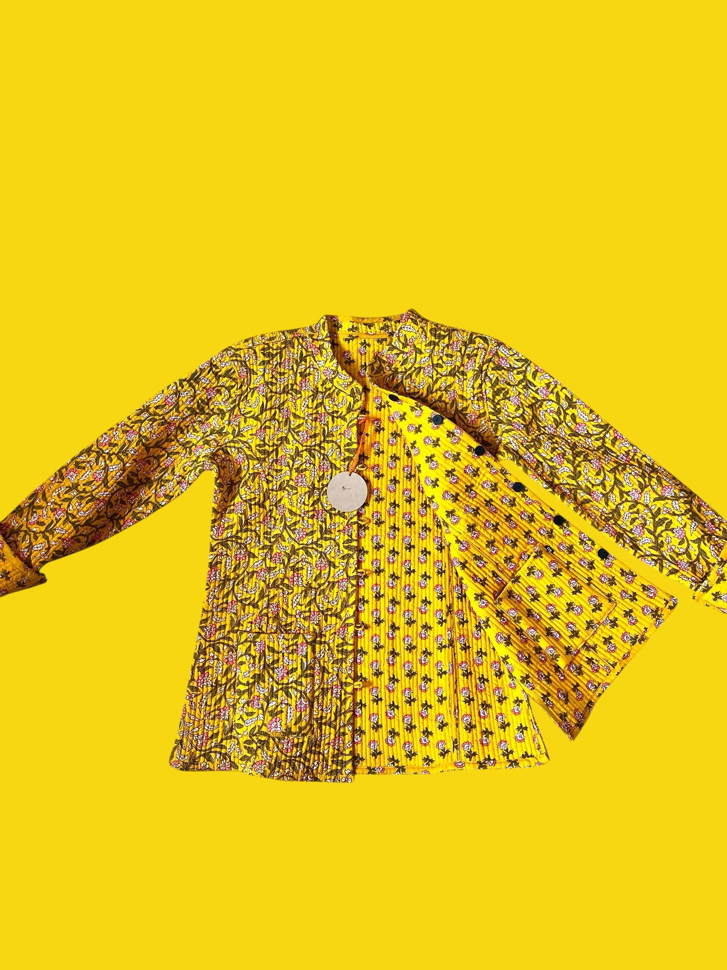 Kantha double-face yellow jacket