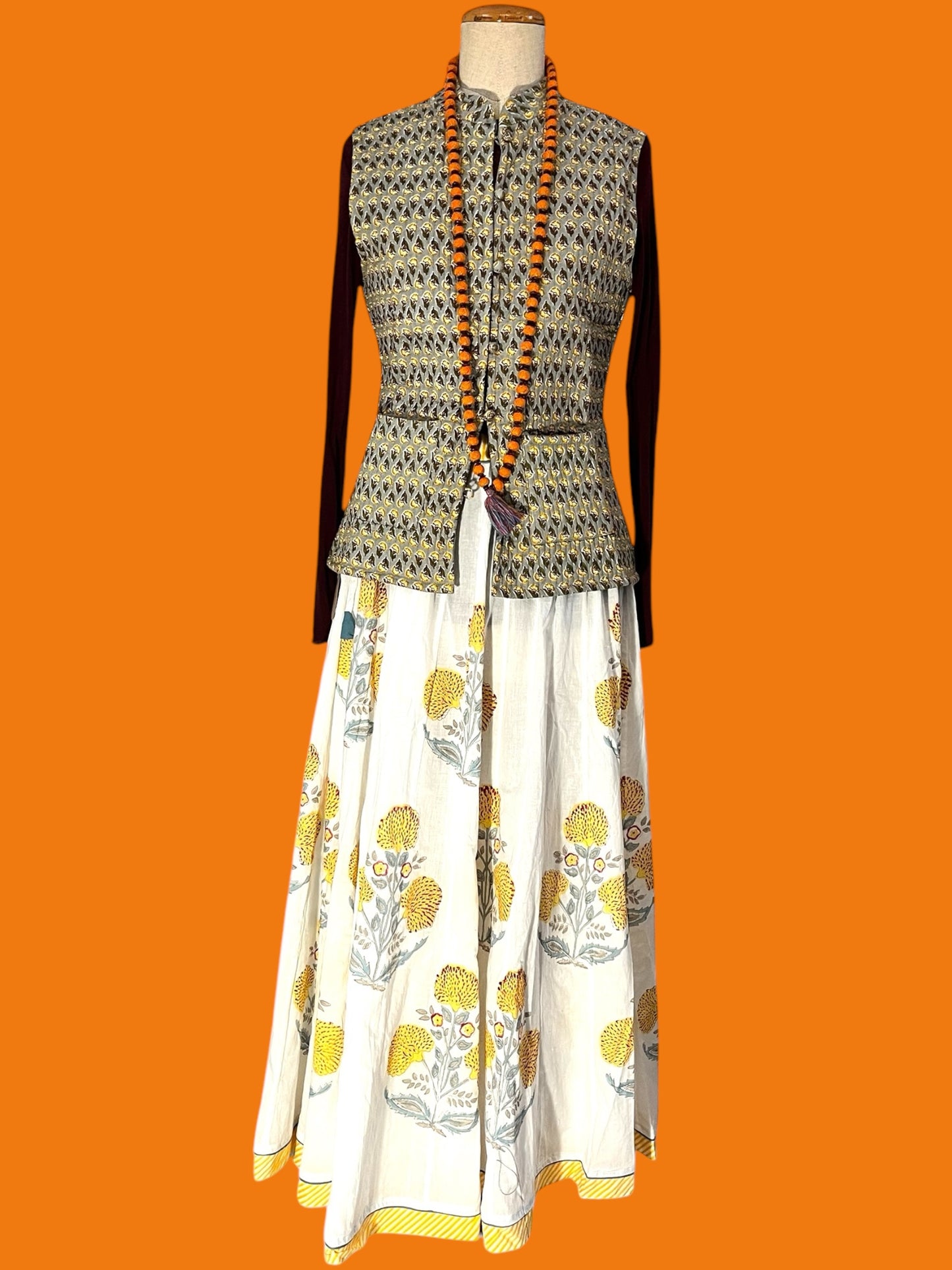 Kantha double-face grey vest