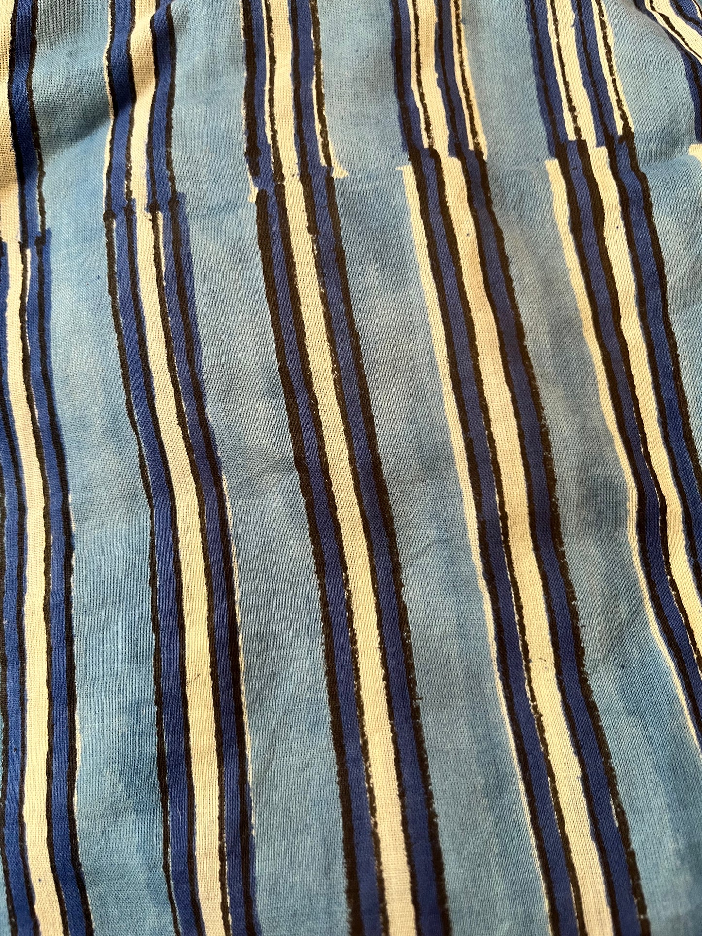 Block print striped cotton pijama pants