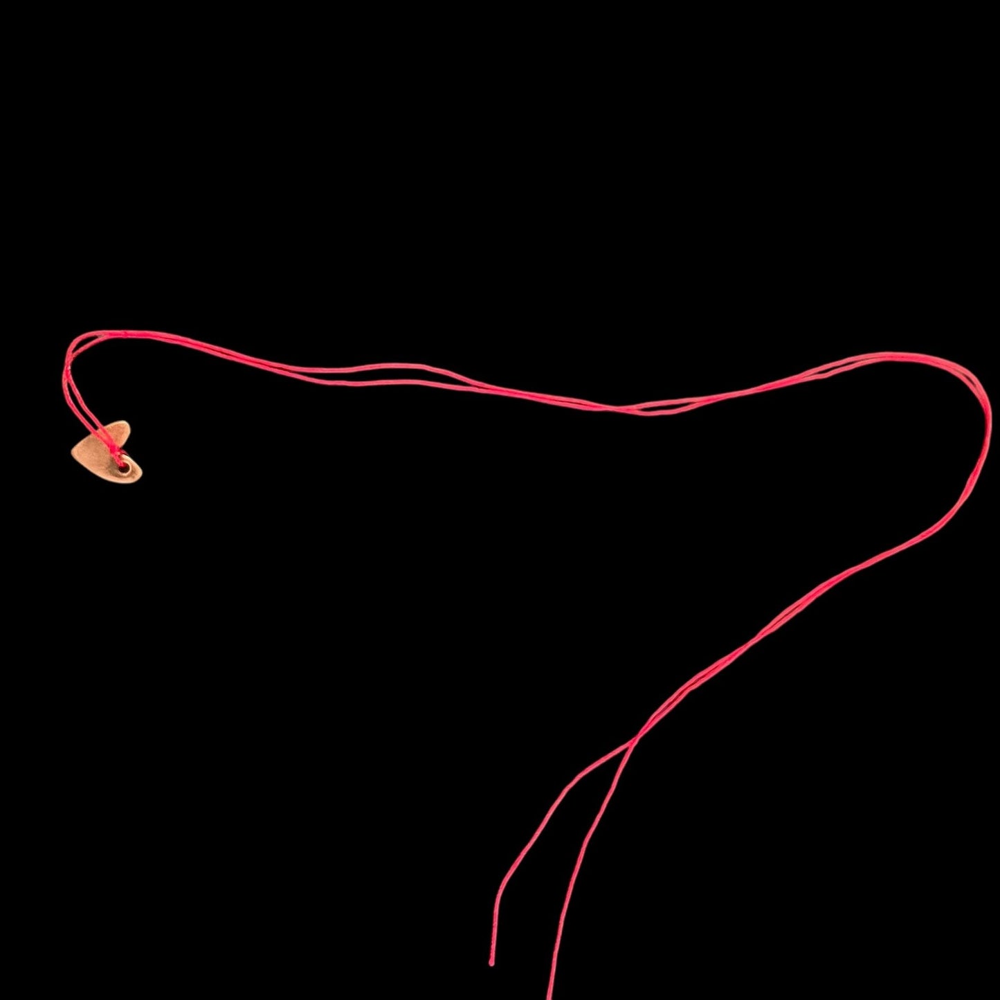 Little heart necklace, brass and cotton strring