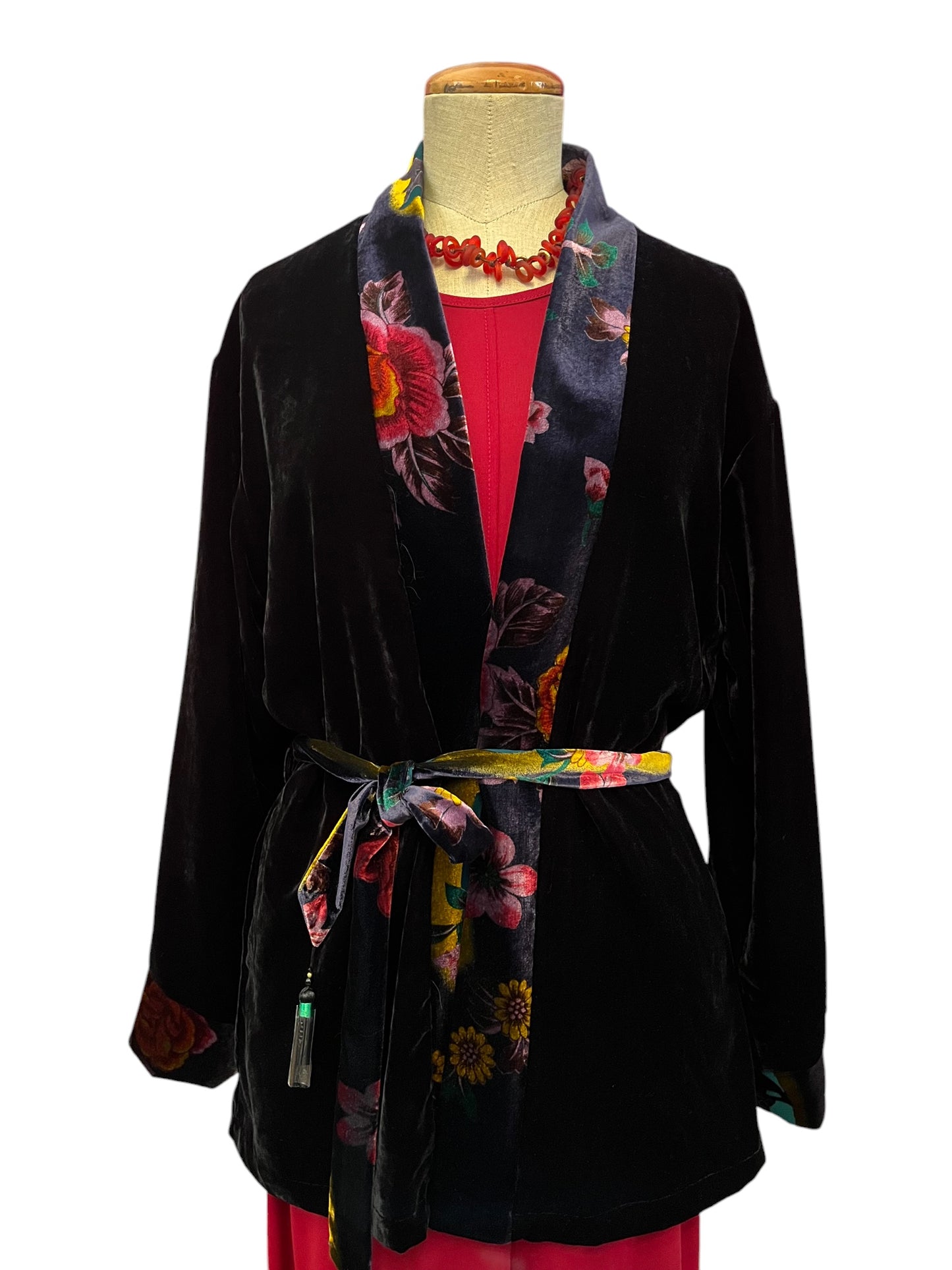 Velvet kimono jacket